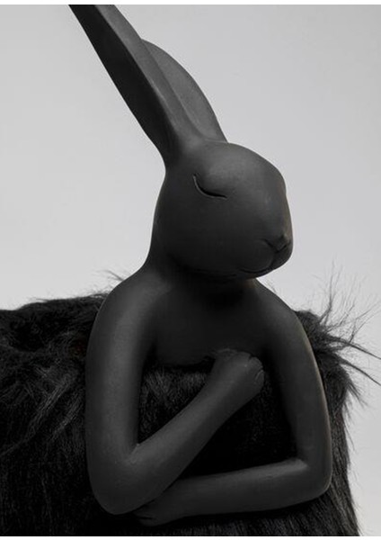 Animal Rabbit Fur Siyah Gold Masa Lambası indirimleri