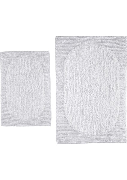 Plush Beyaz 2'li Banyo Paspası
