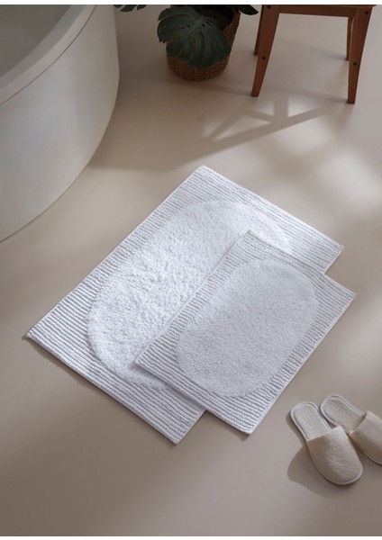 Plush Beyaz 2'li Banyo Paspası fiyatları