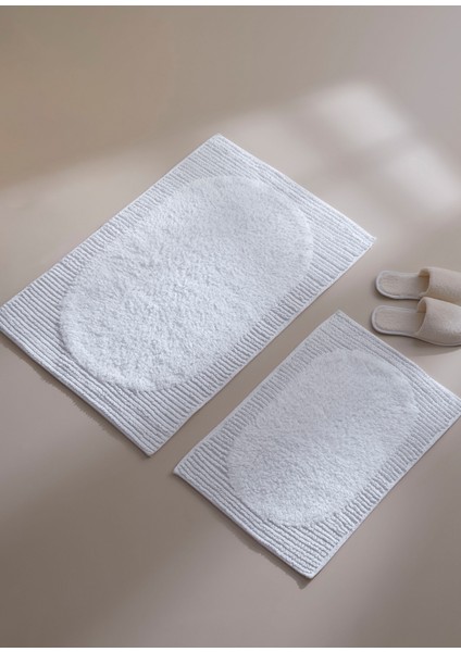 Plush Beyaz 2'li Banyo Paspası modelleri