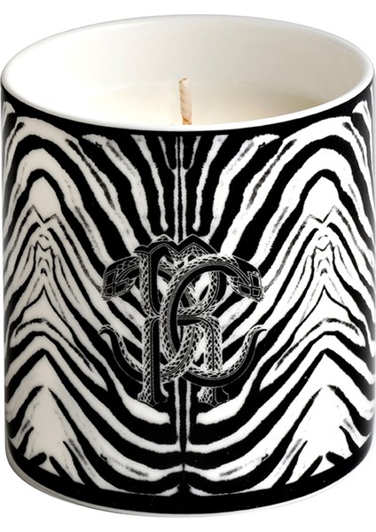 Zebra Desenli Porselen Bardaklı Kokulu Mum