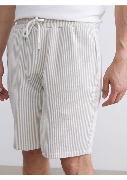 Yeni Sezon Standart Kalıp Çizgili Erkek Şort modelleri