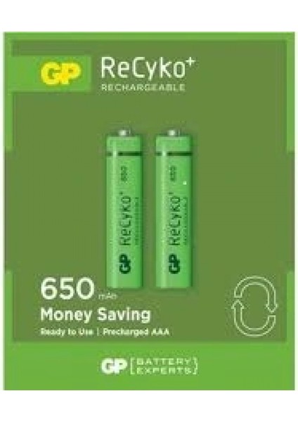 Gp Recyko 650MAH Aaa Şarjlı Ince Pil 63C092 2li Kart (4887)