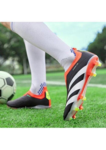 Ebt Unisex Bağcıksız Futbol Ayakkabısı Krampon Sentetik Malzeme ile Hafif ve Konforlu fırsatları