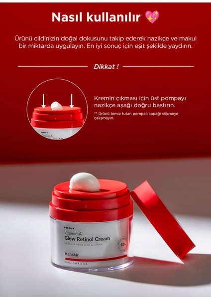 Vitamin A Glow Retinol Cream Yaşlanma Karşıtı Ton Eşitleyici Aydınlatıcı Cilt Serumu 50 ml fiyatları
