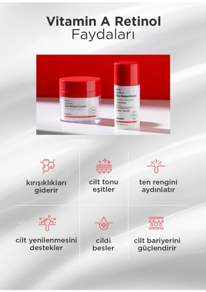 Vitamin A Glow Retinol Cream Yaşlanma Karşıtı Ton Eşitleyici Aydınlatıcı Cilt Serumu 50 ml modelleri