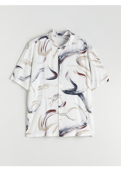 Yeni Sezon Regular Fit Kısa Kollu Desenli Viskon Erkek Gömlek indirimleri