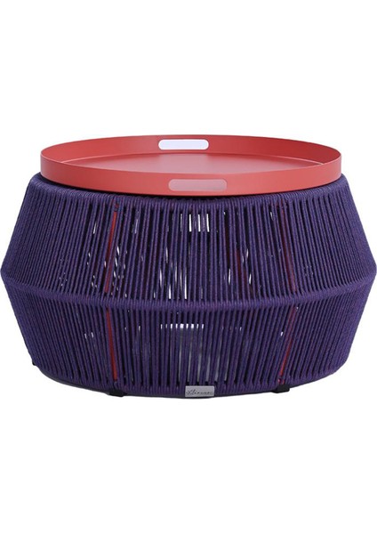 Wo Cage Mercan Mor Alüminyum Bahçe Sehpası