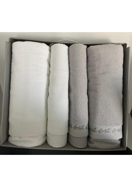 Filgo Best Set Hamam Takımı Havlu Seti Beyaz-Yeşil fiyatları