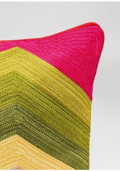 Artistic Zig Zag Desenli Renkli Pamuklu Kırlent 50 x 50 cm fırsatları