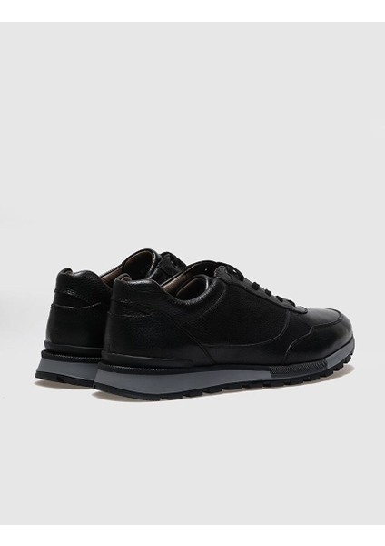 Siyah Erkek Deri Sneaker 14079 modelleri