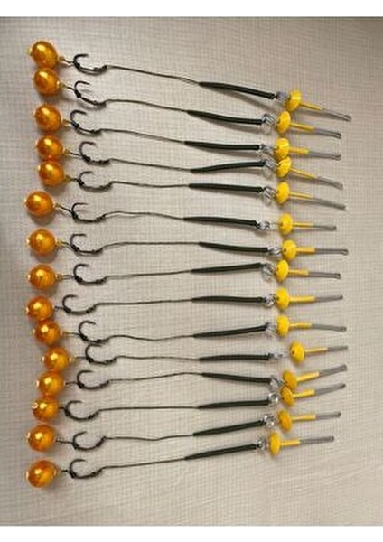 Sazan Rig Küspe Aparatlı Efsane Turuncu Boncuk (16 Mm) Rig Takimi 15'li Set