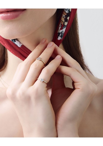 Heart Pırlanta Taşlı Serçe Parmak 14 Ayar Altın Kadın Yüzük fiyatları