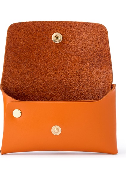 Turuncu Deri Çift Girişli Kadın Cüzdan fiyatları