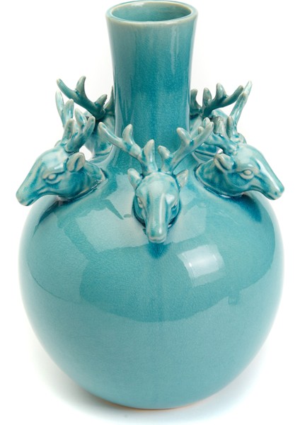 All Deers Mavi Seramik Vazo