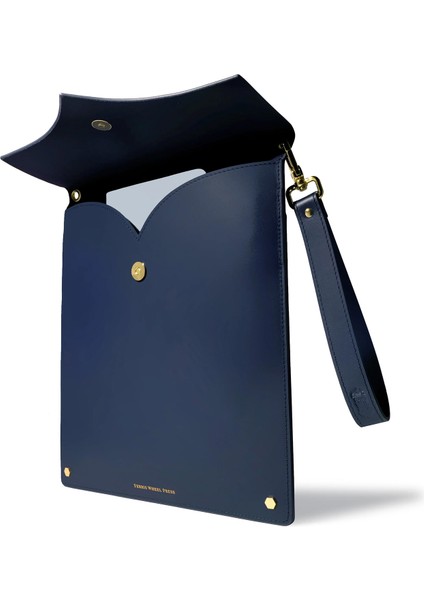 The Pendant Folio Lacivert Deri Unisex El Çantası modelleri