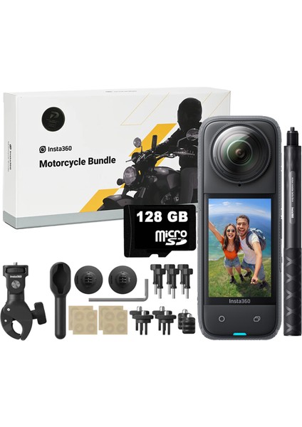 X4 360 Derece 8k Motorcycle Set Aksiyon Kamerası
