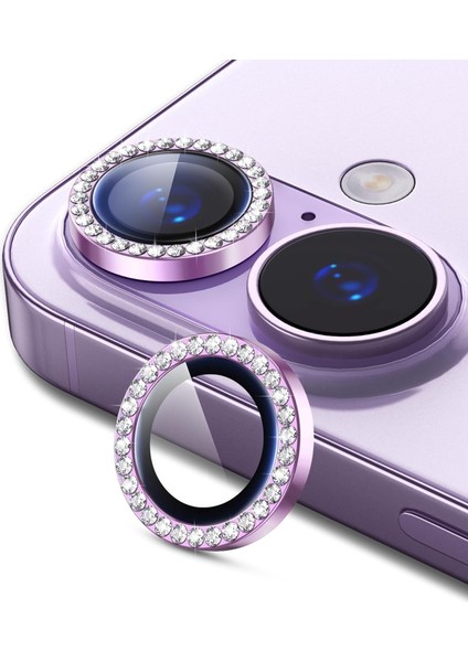 iPhone 17 Kılıf Parlak Taşlı Kamera Koruma Renkli Lens Koruyucu Temperli Cam