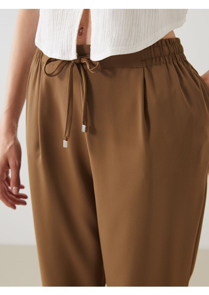 Yeni Sezon Beli Lastikli Havuç Kesim Kadın Pantolon modelleri