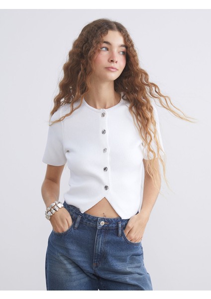 Yeni Sezon Bisiklet Yaka Kadın Triko Hırka