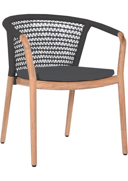 Wo Ena Cartenza 163 Siyah Tik Ağacı Bahçe Sandalyesi