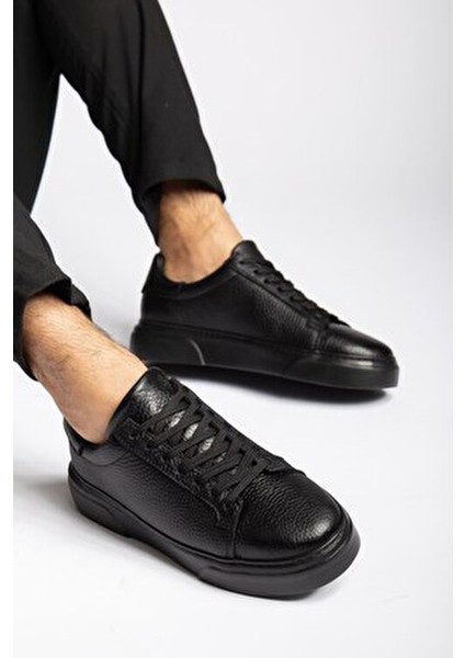 Hakiki Deri Erkek Ayakkabı Kalın Tabanlı Ortopedik Taban 4 Mevsim Kullanıma Uygun