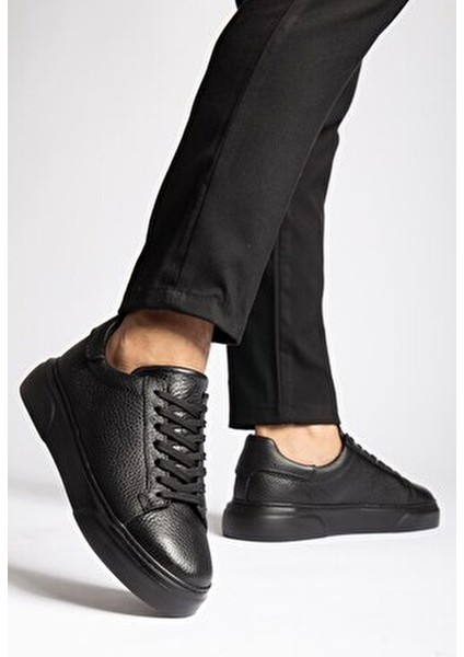 Hakiki Deri Erkek Ayakkabı Kalın Tabanlı Ortopedik Taban 4 Mevsim Kullanıma Uygun