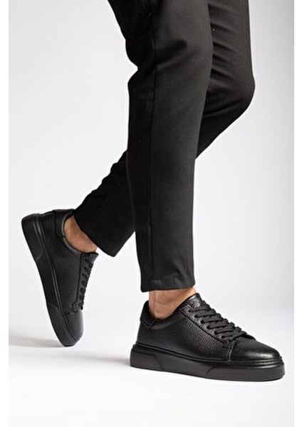 Hakiki Deri Erkek Ayakkabı Kalın Tabanlı Ortopedik Taban 4 Mevsim Kullanıma Uygun