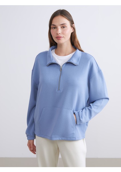 Yeni Sezon Dik Yaka Oversize Kadın Pijama Üstü