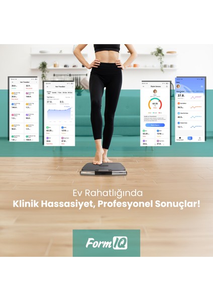 Segmental Elite | 8 Elektrotlu Bölgesel Vücut Analizi | Yağ Kas Ölçümü Akıllı Tartı | Wi-Fi, 3.5" TFT, Type-C