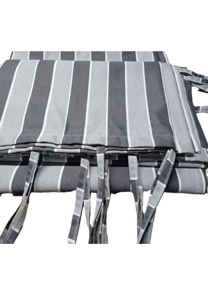 Balkon Perdesi Brandası Bağcıklı Ölçü Seçenekli Gri Çizgili modelleri