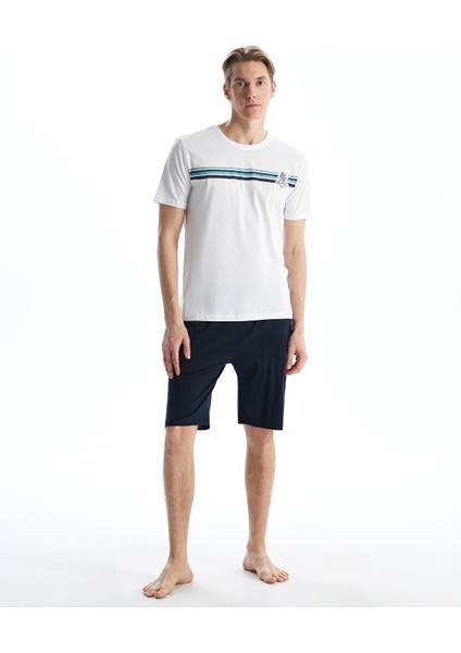 Yeni Sezon Standart Kalıp Erkek Şortlu Pijama Takımı