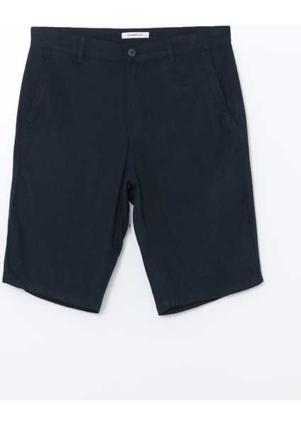 Yeni Sezon Rahat Kalıp Keten Karışımlı Erkek Şort indirimleri