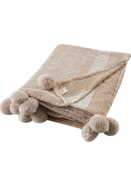 Korfu Pamuk Keten Karışımlı Tütün Rengi Tek Kişilik Yatak Örtüsü