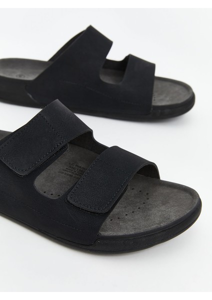 Yeni Sezon Süet Görünümlü Cırt Cırtlı Erkek Terlik modelleri