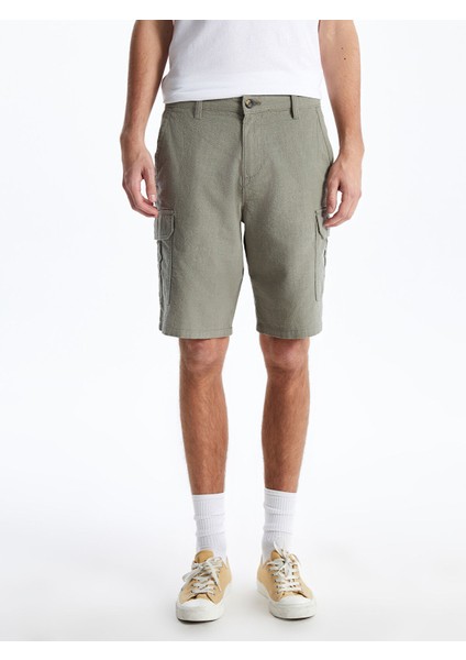 Yeni Sezon Standart Kalıp Keten Görünümlü Erkek Bermuda Şort fiyatları