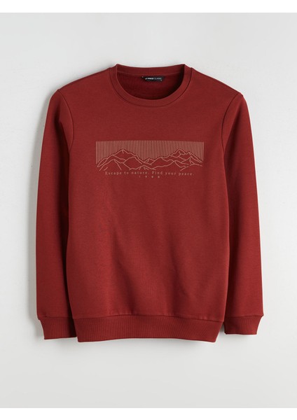 Yeni Sezon Bisiklet Yaka Baskılı Erkek Kalın Sweatshirt indirimleri