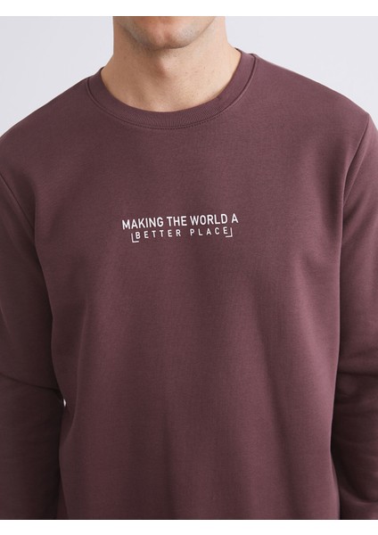 Yeni Sezon Bisiklet Yaka Baskılı Erkek Kalın Sweatshirt modelleri