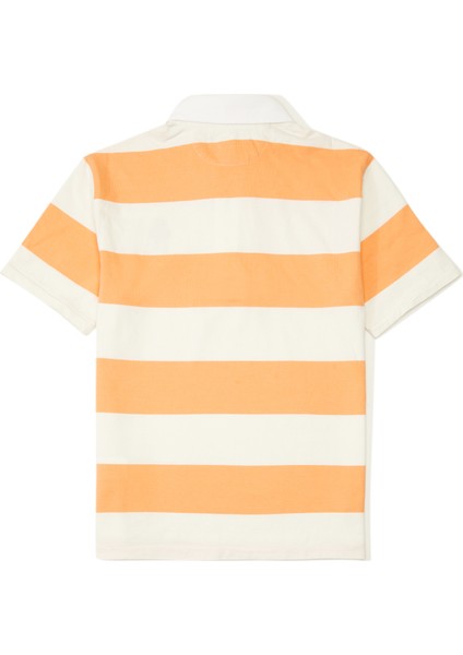Turuncu Beyaz Çizgili Çocuk Polo T-Shirt fiyatları