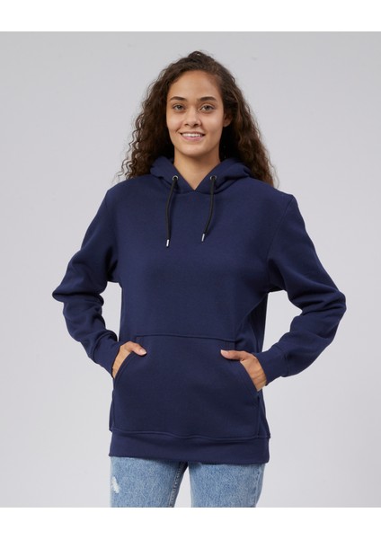 Mooncover Kadın Kapşonlu Kanguru Cepli Sweatshirt – Bordo