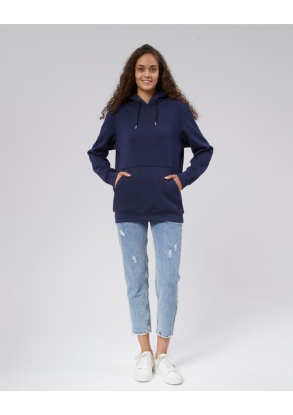 Mooncover Kadın Kapşonlu Kanguru Cepli Sweatshirt – Bordo fiyatları