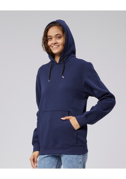 Mooncover Kadın Kapşonlu Kanguru Cepli Sweatshirt – Bordo indirimleri