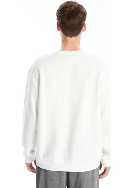 Yeni Sezon Bisiklet Yaka Baskılı Erkek Kalın Sweatshirt fırsatları