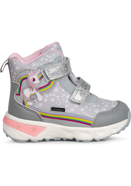 Unicornie BUCK3033-BH004 Işıklı Su Geçirmez Çocuk Botu - Gri