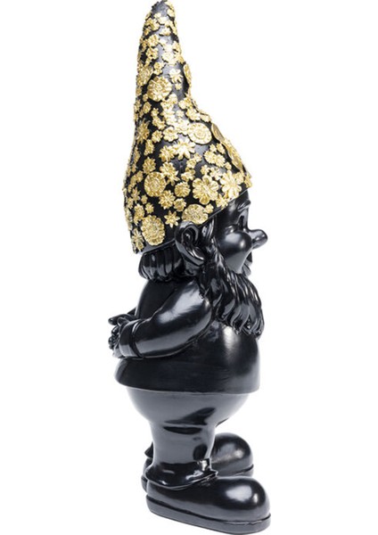 Gnome Standing Black Gold Dekoratif Figür modelleri