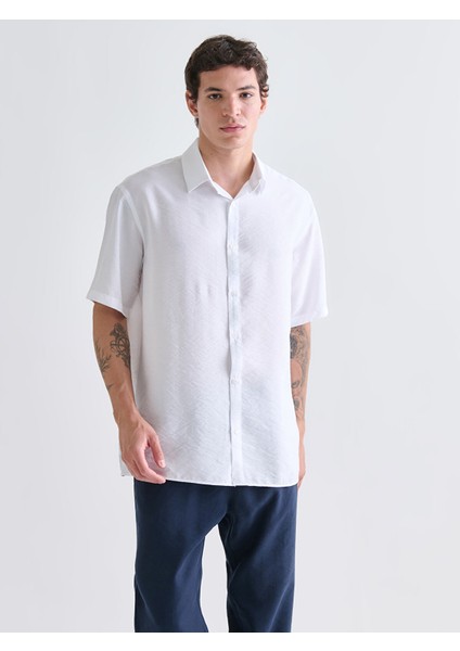 Yeni Sezon Regular Fit Kısa Kollu Viskon Erkek Gömlek