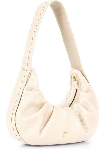 Croissant Kemik Kadın Deri Omuz Çantası