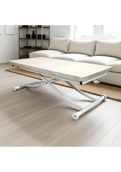 Juppo Üst Tabla Mdf Traverten Oval Köşe Alt Ayak Metal fırsatları