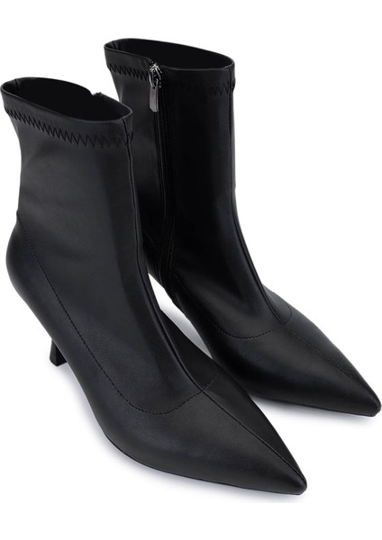 Kadın Hakiki Deri Siyah Topuklu Bot 1065 800 Bn Bot SK25-26 Sıyah Strec fiyatları