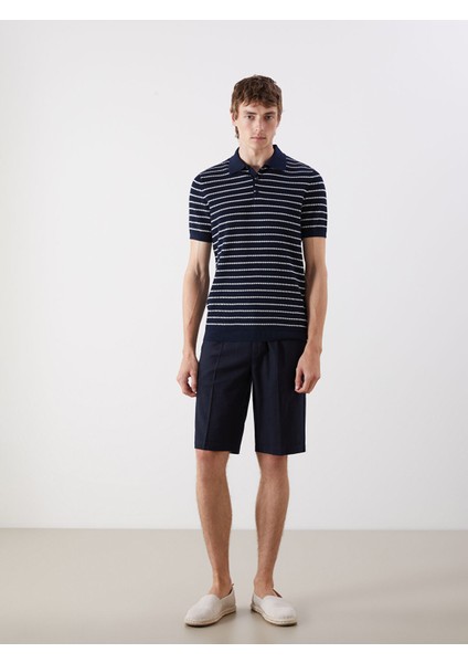 Yeni Sezon Polo Yaka Kısa Kollu Çizgili Erkek Triko Kazak fiyatları